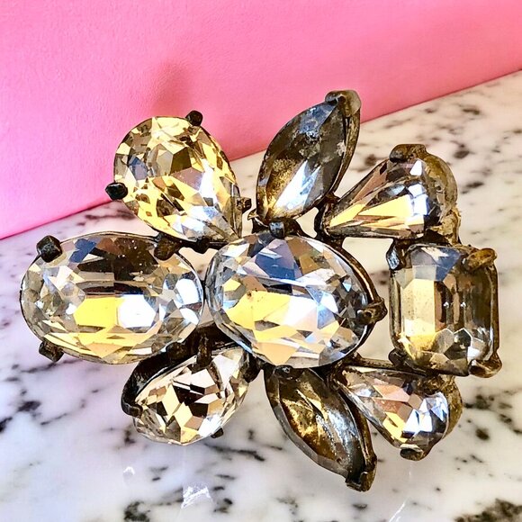 Eisenberg Original Vintage Fur Clip Rhinestone Brooch As Is - Picture 2 of 12